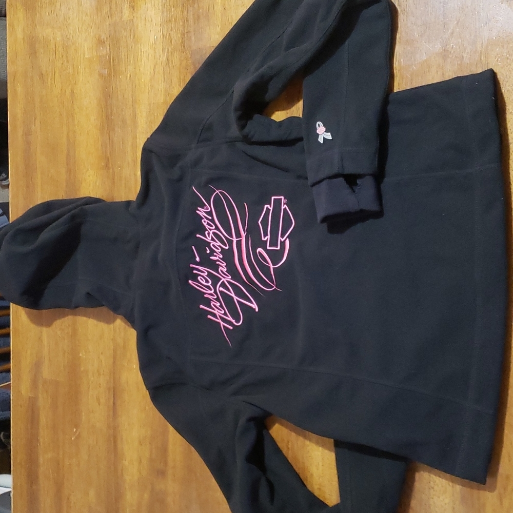 Harley Davidson Hooded Fleece(pockets/thumb holes) szS VGC